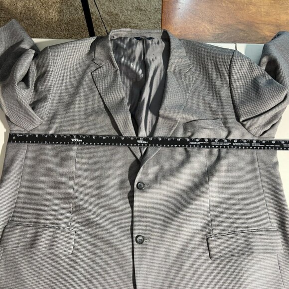 Joseph Feiss Gold Sport Coat Blazer Jacket Mens 54 R Two Button Wool Houndstooth - Picture 12 of 16